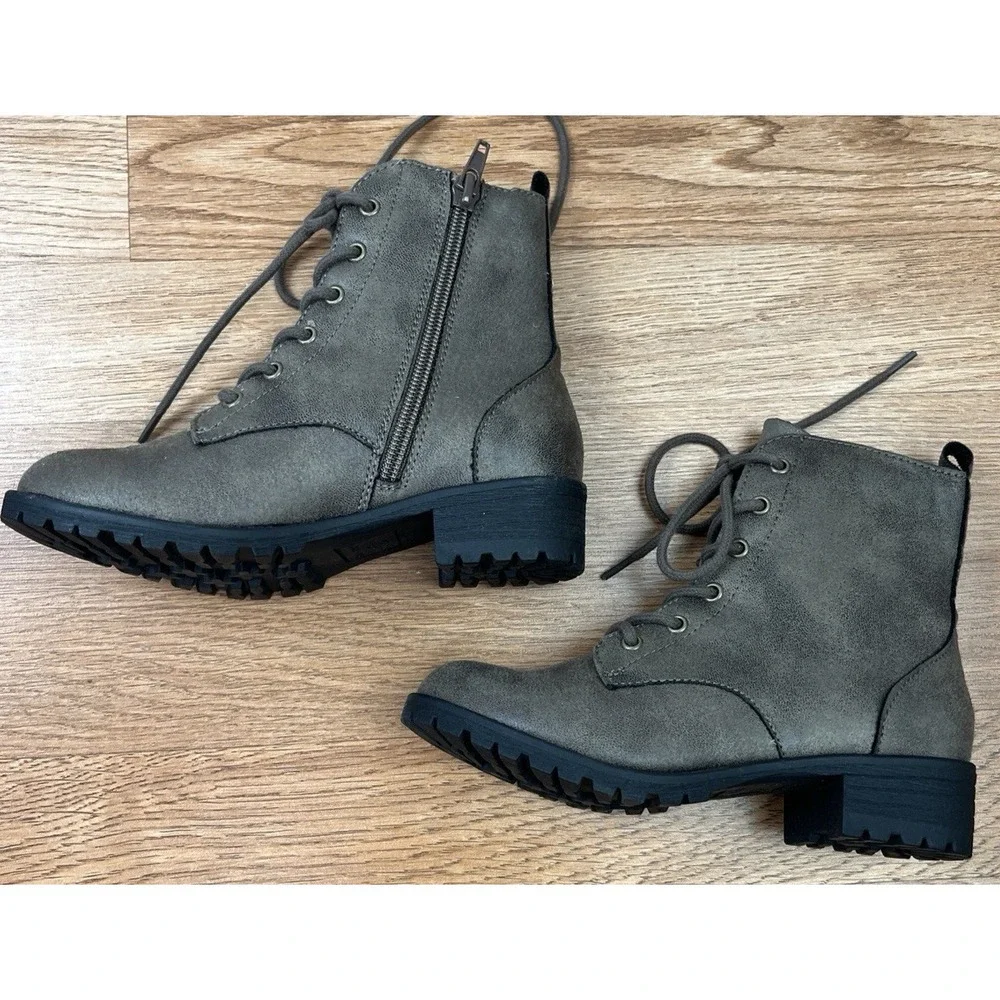 Sun + Stone Little Girls Frankie Boots, Brown Size 12 Zip Sides NEW